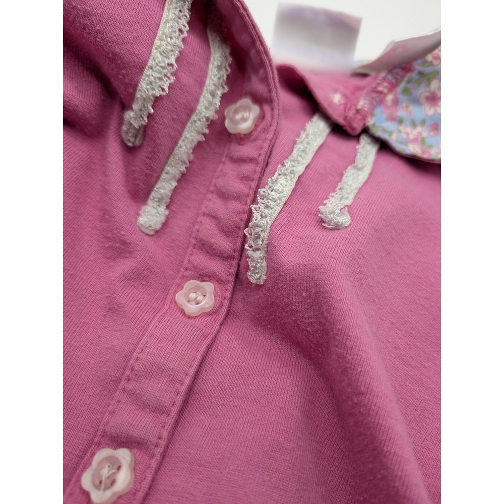 Sz 3T Floral 2 Piece Spring Outfit Vtg 90s Embroidered Shirt Skirt Skort Baby - Picture 8 of 16